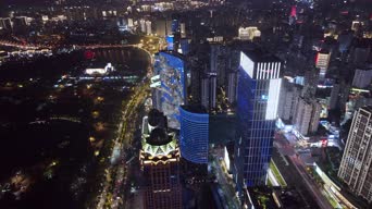 旅拍风景,夜景,美景,高楼,城市,高楼大厦,全景