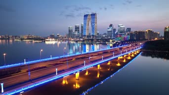 旅拍风景,城市,夜景,高楼,全景