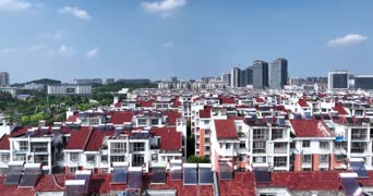 旅拍风景,雪,美景,城市,抗击疫情,高楼,全景