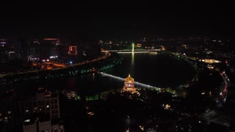 旅拍风景,夜景,高楼,全景