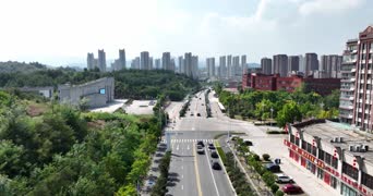 旅拍风景,美景,歌曲演唱,大自然,城市,高楼,树木,城市,全景