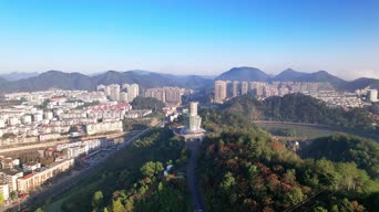 旅拍风景,美景,城市,配音,树木,高楼,全景,深水埗,照镜环山
