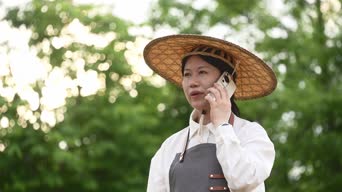 美景,女神,大自然,衣服,树木,植物,打电话