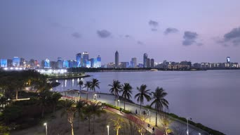 旅拍风景,城市,美景,高楼,树木,海滨,全景