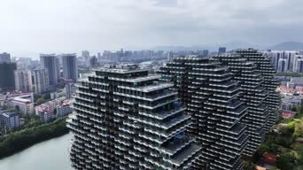 旅拍风景,配音,美景,汽车周边,高楼,树木,公寓,公寓,全景