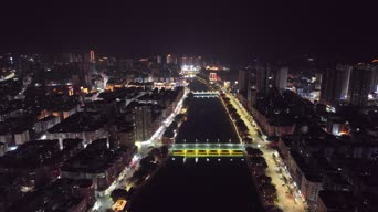 旅拍风景,夜景,高楼,城市,全景