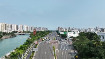 旅拍风景,美景,旅拍,城市,高楼,树木,全景