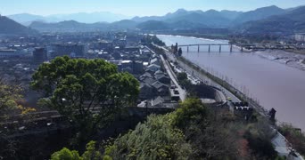 旅拍风景,美景,雪,交通,旅拍,树木,全景