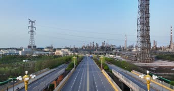 旅拍风景,交通,农村,城市,高楼,全景