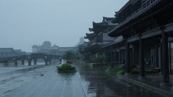 城市,美景,嗨曲,树木,全景