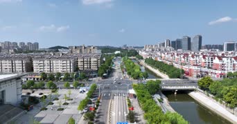 旅拍风景,城市,美景,高楼,城市,全景