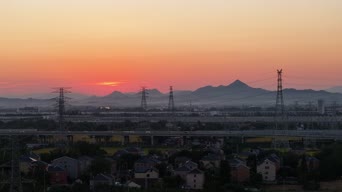 旅拍风景,美景,夕阳,树木,全景