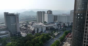 旅拍风景,美景,高楼,城市,全景