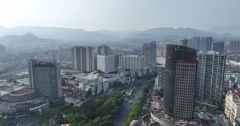 旅拍风景,美景,城市,高楼,城市,全景