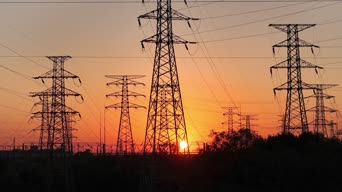 美景,夕阳,全景,Zaporizhzhia Pylon Triples