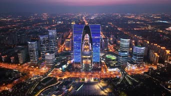 旅拍风景,夜景,美景,高楼,城市,全景