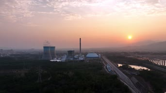 旅拍风景,美景,夕阳,高楼,全景