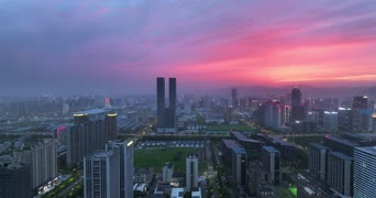 旅拍风景,城市,无人机,高楼,全景