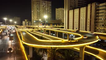 财经资讯,夜景,高楼,公共汽车,城市,街道,剧场,全景,景观