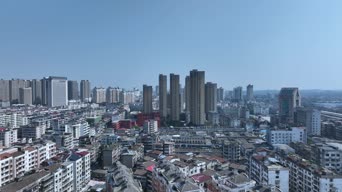 旅拍风景,雪,美景,城市,高楼,全景