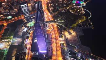 旅拍风景,夜景,美景,城市,高楼,全景