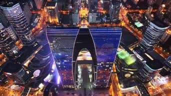 旅拍风景,夜景,美景,高楼,城市,全景