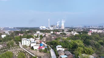 旅拍风景,美景,交通,树木,高楼,植物,工厂,全景