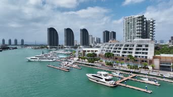 旅拍风景,美景,大海,高楼,全景,高架桥港