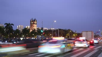 旅拍风景,配音,车讯,高楼,城市,全景
