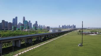 旅拍风景,城市,美景,高楼,树木,全景