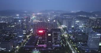 旅拍风景,城市,美景,旅拍,夜景,高楼,城市,全景,凌霄阁
