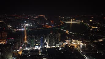 旅拍风景,夜景,高楼,全景