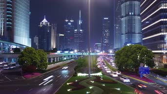 旅拍风景,夜景,高楼,城市,全景,中环