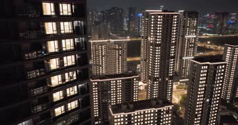 旅拍风景,夜景,高楼,高楼大厦,造型,全景,環境