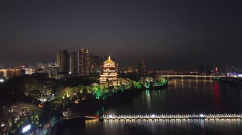 旅拍风景,夜景,高楼,全景