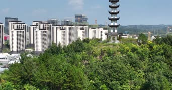 旅拍风景,美景,歌曲演唱,高楼,树木,植物,公寓