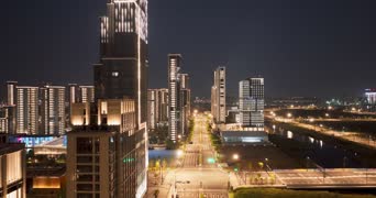 旅拍风景,夜景,高楼,城市,全景