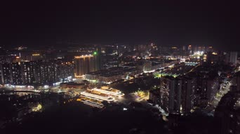 旅拍风景,夜景,高楼,城市,全景