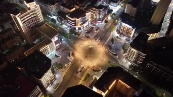 旅拍风景,夜景,高楼,衣服,城市,全景