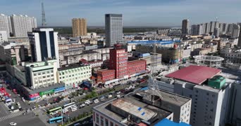 旅拍风景,城市,美景,高楼,城市,全景