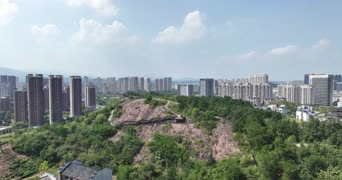 旅拍风景,美景,大自然,城市,高楼,树木,公寓,全景