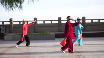 全民运动,配音,知识,衣服,树木,跳舞,广场,全景