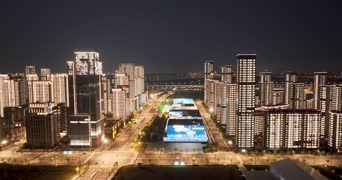 旅拍风景,配音,高楼,城市,全景