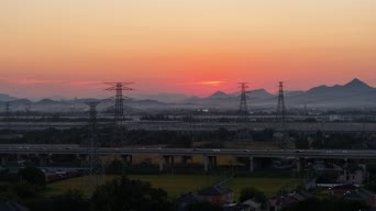 旅拍风景,美景,大自然,夕阳,树木,全景
