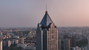 旅拍风景,美景,夕阳,城市,高楼,高楼大厦,全景