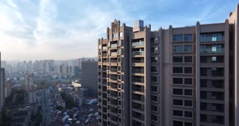 旅拍风景,城市,美景,高楼,公寓,全景