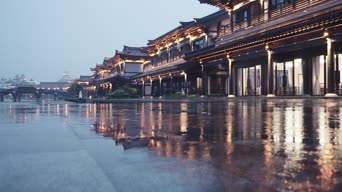 旅拍风景,美景,旅拍,城市,全景,秦淮河画舫