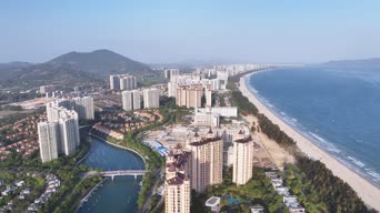 旅拍风景,城市,美景,高楼,树木,全景