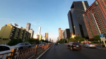 旅拍风景,美景,城市,高楼,公共汽车,树木,城市,全景,陆家嘴金融贸易区