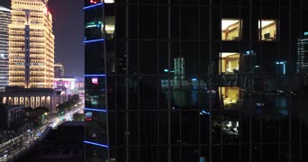 旅拍风景,夜景,灯光,高楼,全景,Nordstar Tower,陆家嘴